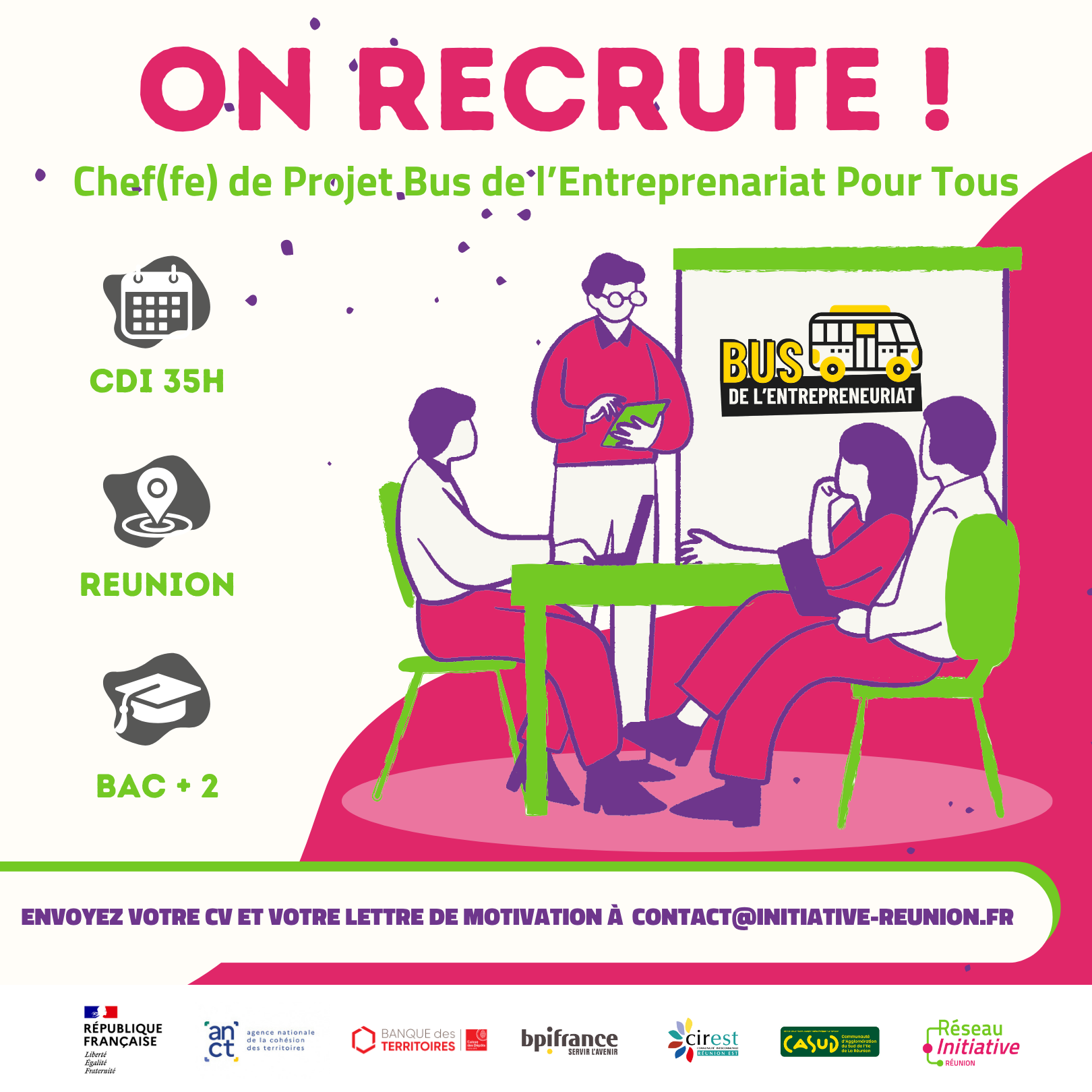 Offre d'emploi Chef(fe) de prohet Bus de l'Entrepreneuriat Pour Tous